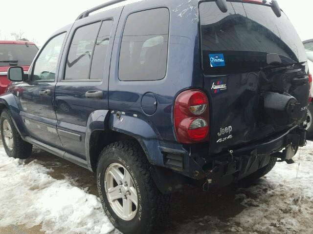 1J4GL48K97W566615 - 2007 JEEP LIBERTY SP BLUE photo 3