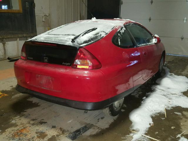 JHMZE14725S000422 - 2005 HONDA INSIGHT RED photo 4