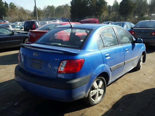 KNADE123276277379 - 2007 KIA RIO BASE BLUE photo 4