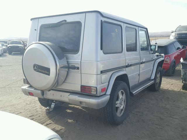 WDCYR49E22X134303 - 2002 MERCEDES-BENZ G 500 SILVER photo 4