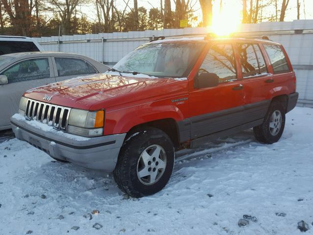 1J4GZ58SXRC291832 - 1994 JEEP GRAND CHER RED photo 2