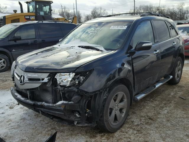 2HNYD28528H519121 - 2008 ACURA MDX SPORT BLACK photo 2