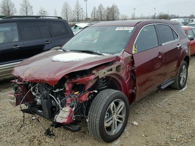 2GNALDEK4H1547664 - 2017 CHEVROLET EQUINOX PR BURGUNDY photo 2