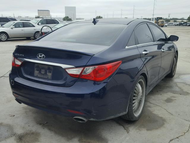 5NPEC4AC4DH630755 - 2013 HYUNDAI SONATA SE BLUE photo 4