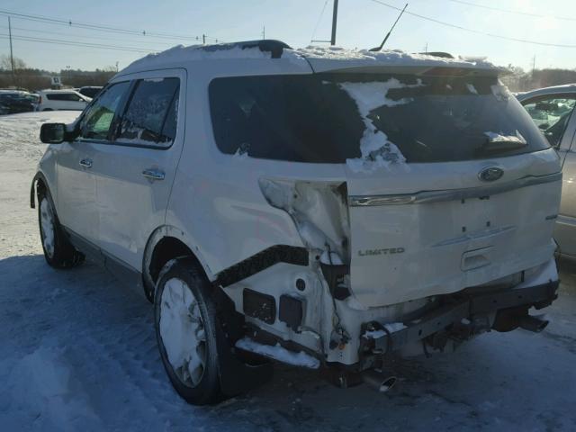 1FM5K8F89DGB10971 - 2013 FORD EXPLORER L WHITE photo 3