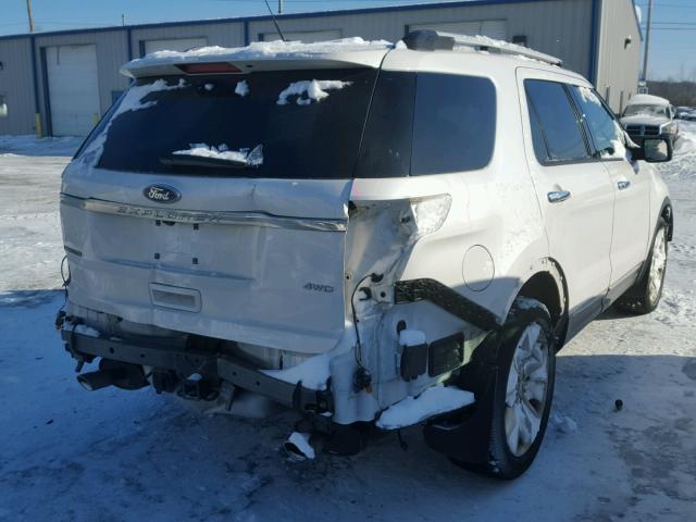 1FM5K8F89DGB10971 - 2013 FORD EXPLORER L WHITE photo 4