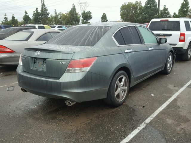 1HGCP36808A003995 - 2008 HONDA ACCORD EXL GREEN photo 4