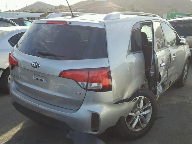 5XYKT4A75EG457441 - 2014 KIA SORENTO LX SILVER photo 4