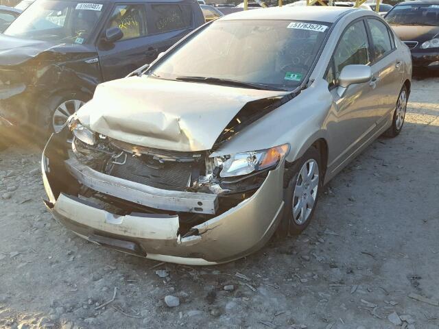 1HGFA16548L000837 - 2008 HONDA CIVIC LX GOLD photo 2