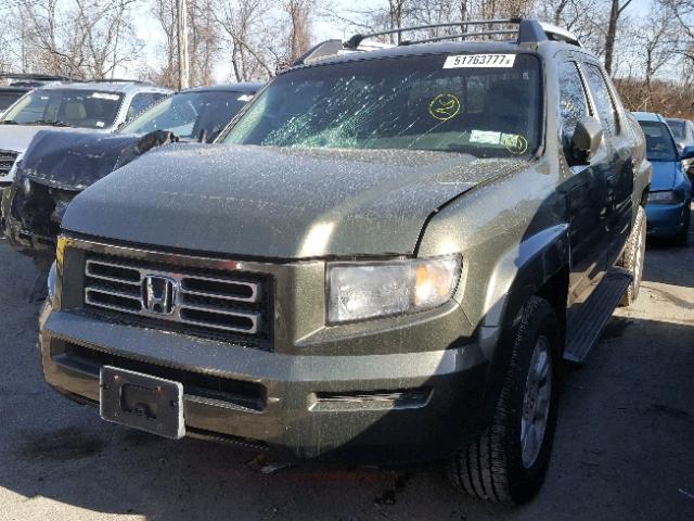 2HJYK16516H503333 - 2006 HONDA RIDGELINE GREEN photo 2