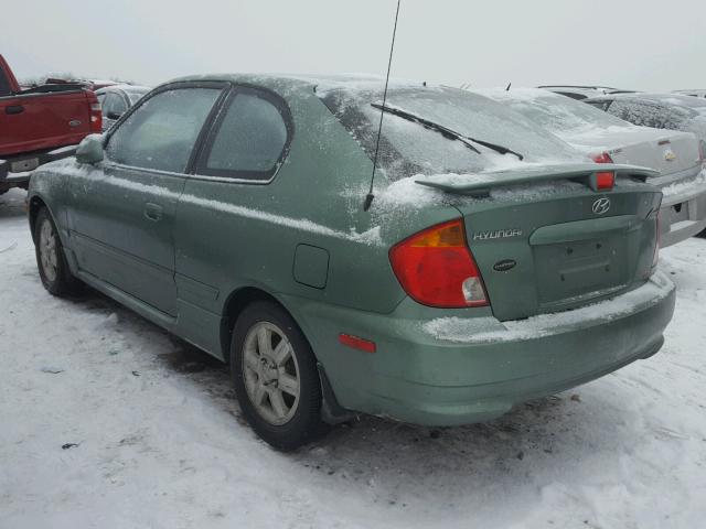 KMHCG35C75U341131 - 2005 HYUNDAI ACCENT GS GREEN photo 3