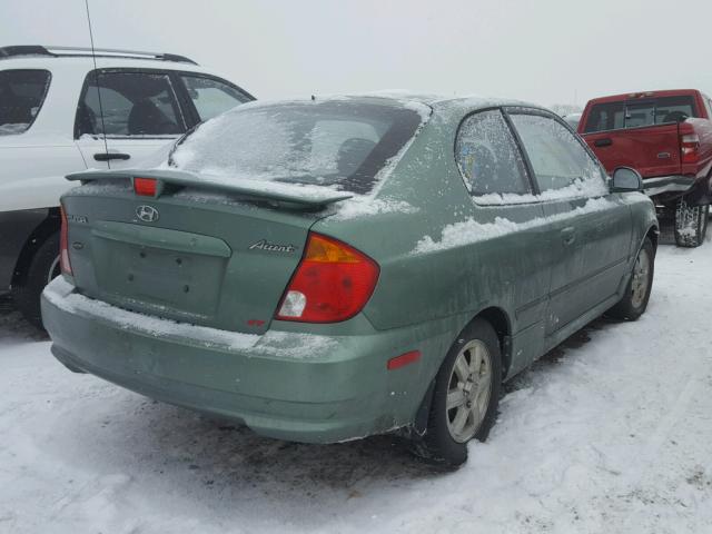 KMHCG35C75U341131 - 2005 HYUNDAI ACCENT GS GREEN photo 4