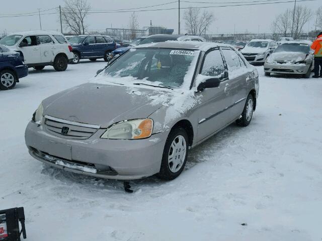 2HGES16462H951187 - 2002 HONDA CIVIC DX BEIGE photo 2