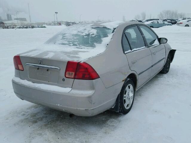 2HGES16462H951187 - 2002 HONDA CIVIC DX BEIGE photo 4