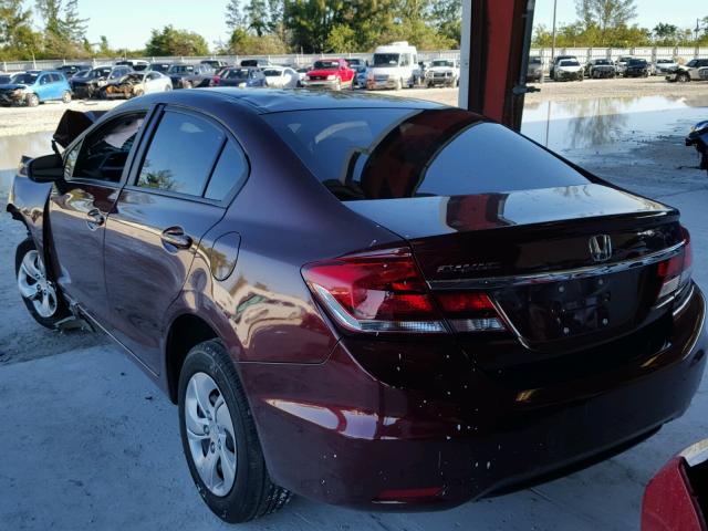 19XFB2F59EE027215 - 2014 HONDA CIVIC LX RED photo 3