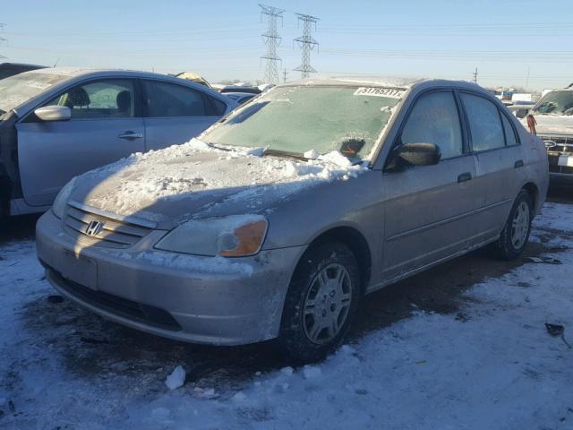 1HGES16501L074822 - 2001 HONDA CIVIC LX BROWN photo 2