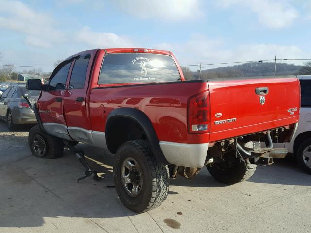 3D7KS28C85G721835 - 2005 DODGE RAM 2500 S RED photo 3