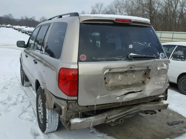 2HKYF18554H554196 - 2004 HONDA PILOT EXL TAN photo 3