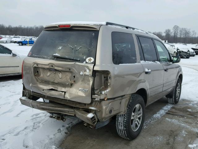 2HKYF18554H554196 - 2004 HONDA PILOT EXL TAN photo 4