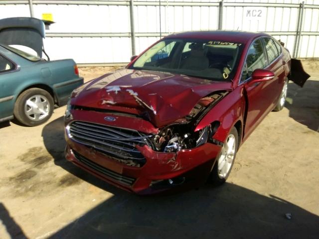 3FA6P0HD7ER386099 - 2014 FORD FUSION SE RED photo 2