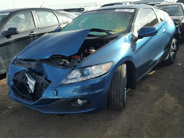 JHMZF1D69ES000891 - 2014 HONDA CR-Z EX BLUE photo 2