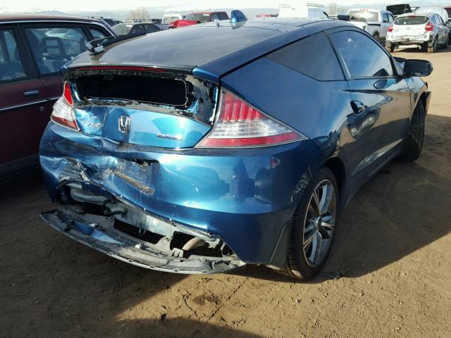 JHMZF1D69ES000891 - 2014 HONDA CR-Z EX BLUE photo 4