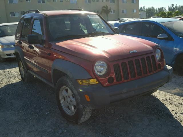 1J4GK48K97W541166 - 2007 JEEP LIBERTY SP RED photo 1