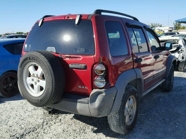 1J4GK48K97W541166 - 2007 JEEP LIBERTY SP RED photo 4