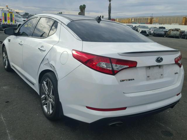 5XXGR4A65DG101442 - 2013 KIA OPTIMA SX WHITE photo 3