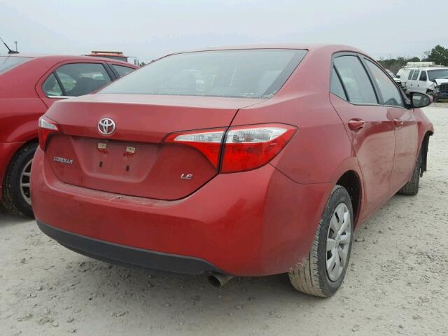 5YFBURHE5FP303517 - 2015 TOYOTA COROLLA L RED photo 4