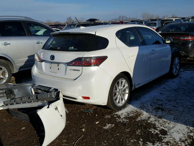 JTHKD5BH9B2025739 - 2011 LEXUS CT 200 WHITE photo 4