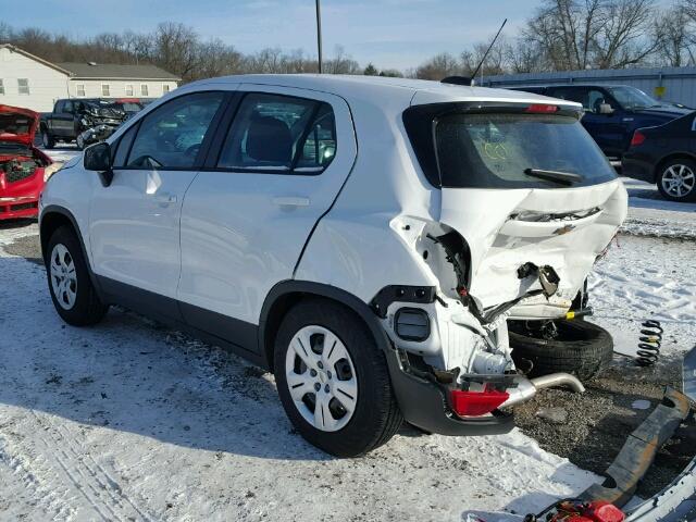 KL7CJKSB3HB225255 - 2017 CHEVROLET TRAX LS WHITE photo 3