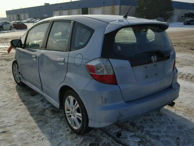 JHMGE88409S018049 - 2009 HONDA FIT SPORT BLUE photo 3