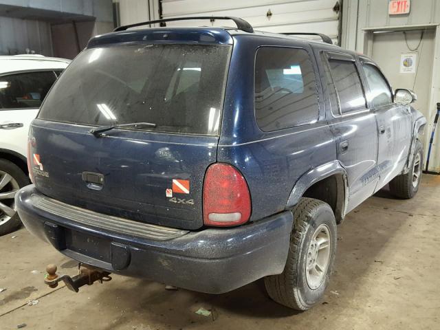 1B4HS28N5YF109293 - 2000 DODGE DURANGO BLUE photo 4