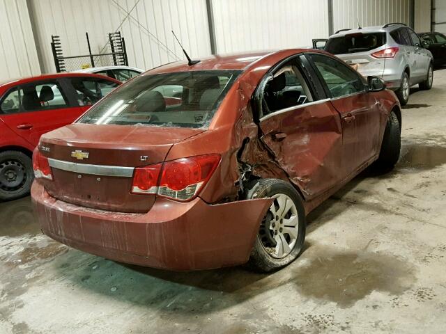 1G1PF5SC7C7408999 - 2012 CHEVROLET CRUZE LT ORANGE photo 4