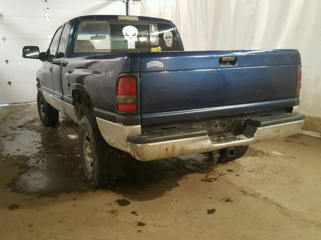 3B7HF13Y0YM234561 - 2000 DODGE RAM 1500 BLUE photo 3