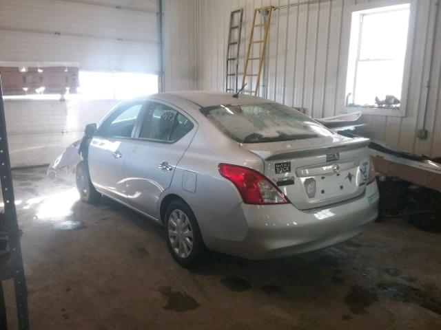 3N1CN7AP1DL874839 - 2013 NISSAN VERSA S SILVER photo 3