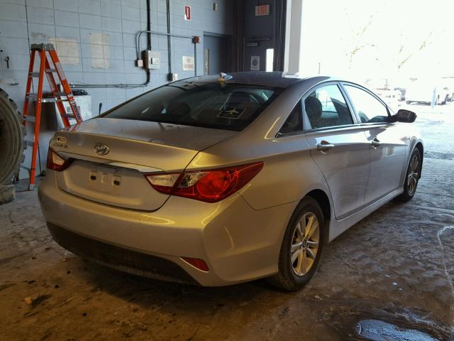 5NPEB4AC0EH922293 - 2014 HYUNDAI SONATA GLS SILVER photo 4