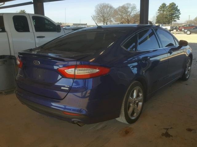 3FA6P0HD2ER349204 - 2014 FORD FUSION SE BLUE photo 4