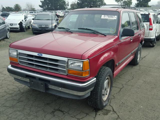 1FMDU34X1PUC71162 - 1993 FORD EXPLORER BURGUNDY photo 2