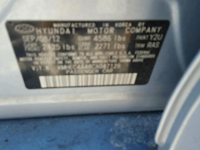 KMHEC4A48CA047129 - 2012 HYUNDAI SONATA HYB SILVER photo 10