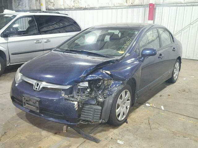 1HGFA16538L085024 - 2008 HONDA CIVIC LX BLUE photo 2