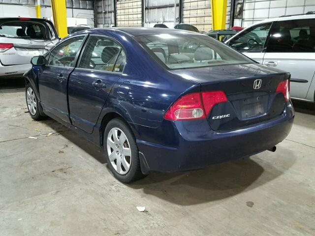 1HGFA16538L085024 - 2008 HONDA CIVIC LX BLUE photo 3