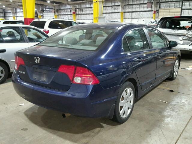 1HGFA16538L085024 - 2008 HONDA CIVIC LX BLUE photo 4