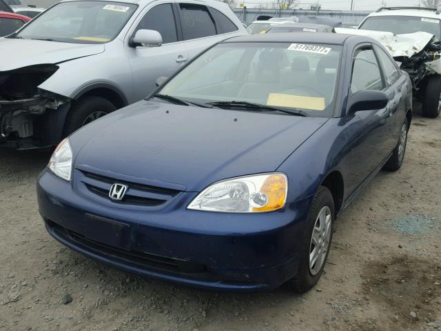 1HGEM21533L037953 - 2003 HONDA CIVIC LX BLUE photo 2