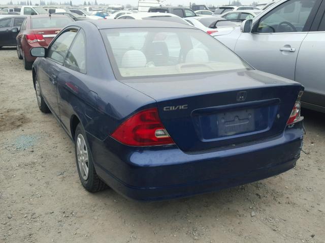 1HGEM21533L037953 - 2003 HONDA CIVIC LX BLUE photo 3