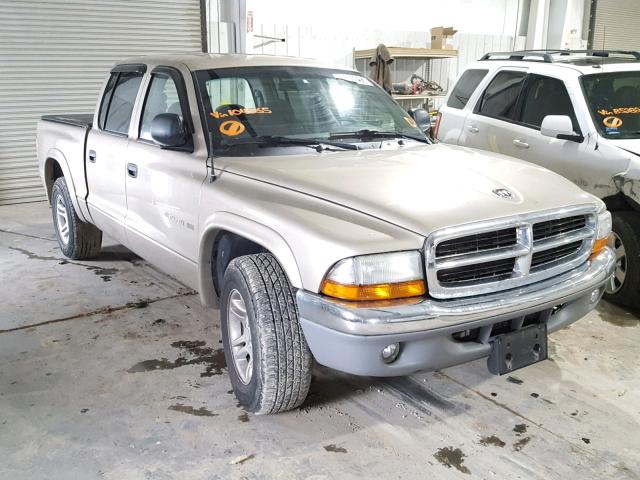 1B7HL48X02S675146 - 2002 DODGE DAKOTA QUA BEIGE photo 1