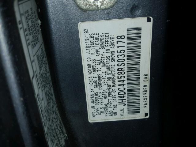 JH4DC4458RS035178 - 1994 ACURA INTEGRA LS TWO TONE photo 10