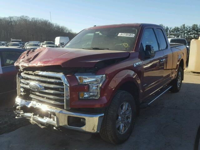 1FTEX1EP7GFB89556 - 2016 FORD F150 SUPER MAROON photo 2