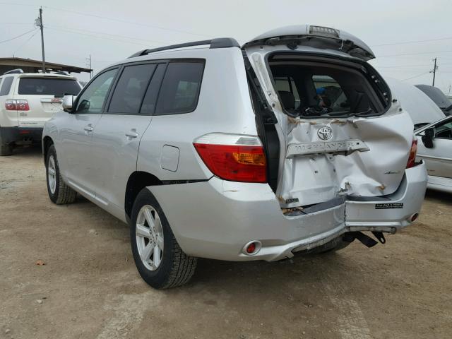 5TDJK3EH7AS018282 - 2010 TOYOTA HIGHLANDER SILVER photo 3